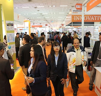 Visitors at the exhibition hall